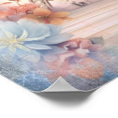 Eiffelturm Schmetterlinge und Blumen Poster (Ecke)