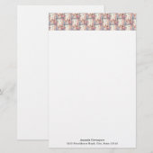 Eiffelturm-Schmetterlinge und Blumenmuster Briefpapier (Vorne/Hinten)