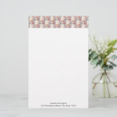 Eiffelturm-Schmetterlinge und Blumenmuster Briefpapier (Stehend Vorderseite)