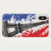 Eiffelturm | Schmutz-Flagge Paris, Frankreich | Case-Mate iPhone Hülle (Rückseite (Horizontal))