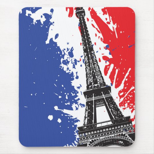 Eiffelturm | Schmutz-Flagge Paris, Frankreich | Mousepad (Vorne)