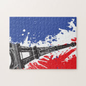 Eiffelturm | Schmutz-Flagge Paris, Frankreich | Puzzle (Horizontal)