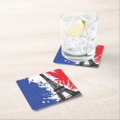 Eiffelturm | Schmutz-Flagge Paris, Frankreich | Rechteckiger Pappuntersetzer (Vor Ort)