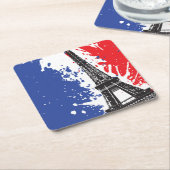 Eiffelturm | Schmutz-Flagge Paris, Frankreich | Rechteckiger Pappuntersetzer (angewinkelt)