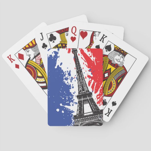 Eiffelturm | Schmutz-Flagge Paris, Frankreich | Spielkarten (Rückseite)