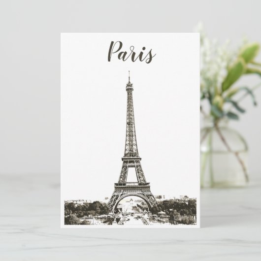 Eiffelturm schwarz-weiß (Stehend Vorderseite)