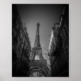 Eiffelturm Schwarz-Weiß-Foto Poster