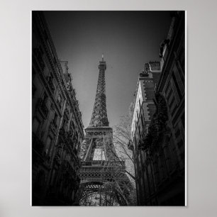 Eiffelturm Schwarz-Weiß-Foto Poster