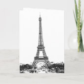 Eiffelturm schwarz-weiß karte (Rückseite)