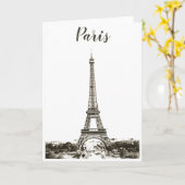 Eiffelturm schwarz-weiß karte (Gelbe Blume)