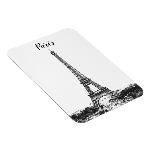 Eiffelturm schwarz-weiß magnet (Rechte Seite)