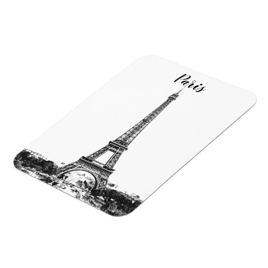 Eiffelturm schwarz-weiß magnet (Linke Seite)