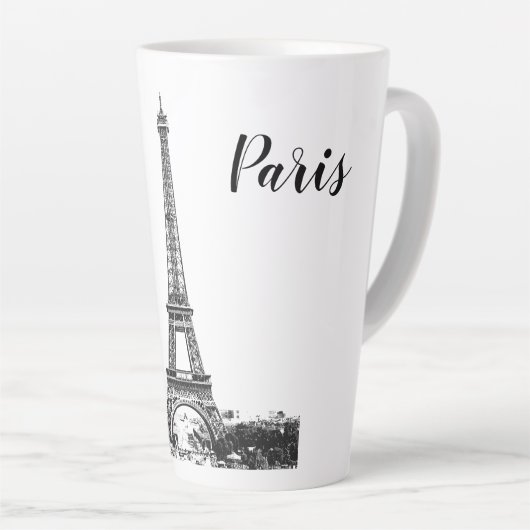 Eiffelturm schwarz-weiß milchtasse (Rechte Ecke)