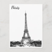 Eiffelturm schwarz-weiß postkarte (Vorderseite)