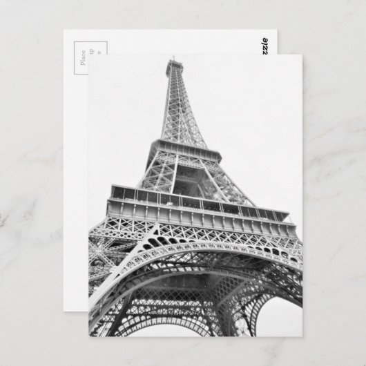 Eiffelturm Schwarz-Weiß-Postkarte Postkarte (Vorne/Hinten)