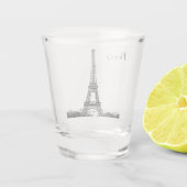 Eiffelturm schwarz-weiß schnapsglas (Rückseite)