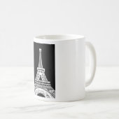 Eiffelturm Schwarz-weißes Bild Kaffeetasse (VorderseiteRechts)