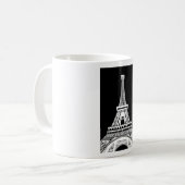 Eiffelturm Schwarz-weißes Bild Kaffeetasse (Vorderseite Links)
