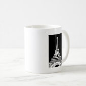 Eiffelturm Schwarz-weißes Bild Kaffeetasse (VorderseiteRechts)