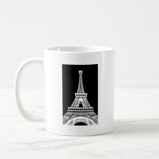 Eiffelturm Schwarz-weißes Bild Kaffeetasse (Links)