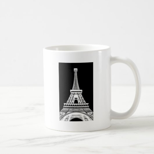 Eiffelturm Schwarz-weißes Bild Kaffeetasse (Rechts)