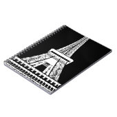 Eiffelturm Schwarz-weißes Bild Notizblock (Linke Seite)