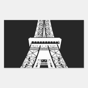 Eiffelturm Schwarz-weißes Bild Rechteckiger Aufkleber