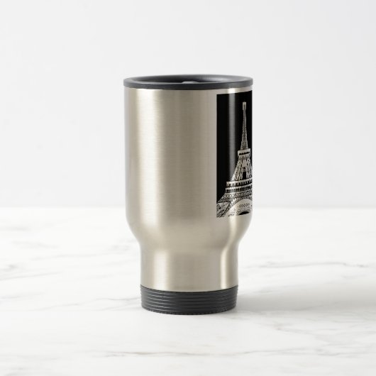 Eiffelturm Schwarz-weißes Bild Reisebecher (Mittel)