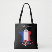 *~* Eiffelturm Schwarze Kontur White Paris Tasche (Vorderseite)
