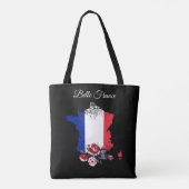 *~* Eiffelturm Schwarze Kontur White Paris Tasche (Rückseite)