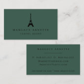 Eiffelturm-schwarzes Logo-Grün Visitenkarte (Vorne/Hinten)