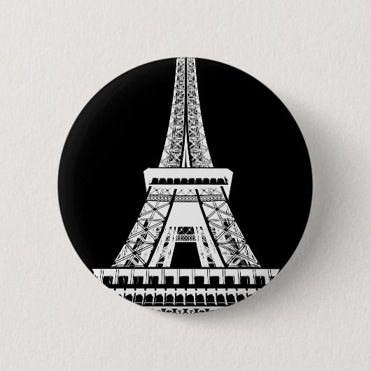Eiffelturm Schwarzweißbild Button (Vorderseite)