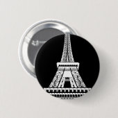 Eiffelturm Schwarzweißbild Button (Vorne & Hinten)