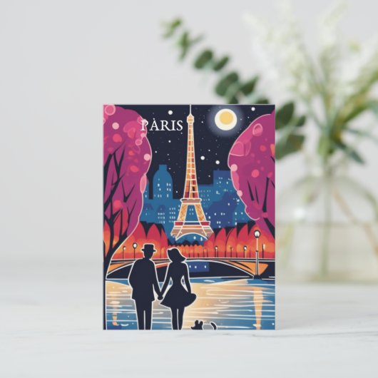 Eiffelturm-Sehenswürdigkeit Paris Feiertagspostkarte (Stehend Vorderseite)