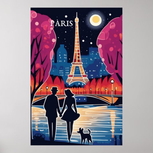 Eiffelturm-Sehenswürdigkeit Paris Poster (Vorne)