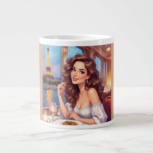Eiffelturm, Seine Romance Jumbo-Tasse (Vorderseite)