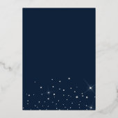 Eiffelturm silberne Glitzer leuchtet blau Sweet 16 Folieneinladung (Rückseite)