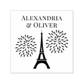 Eiffelturm Silhouette Feuerwerk Couple Names Permastempel (Design)
