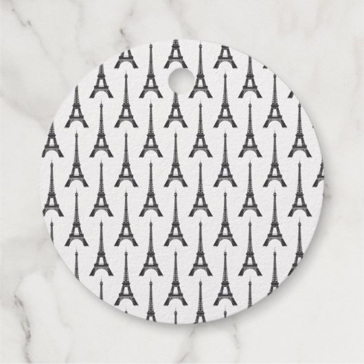 Eiffelturm Silver Foil Hochzeitsdekor Geschenkanhänger (Rückseite)