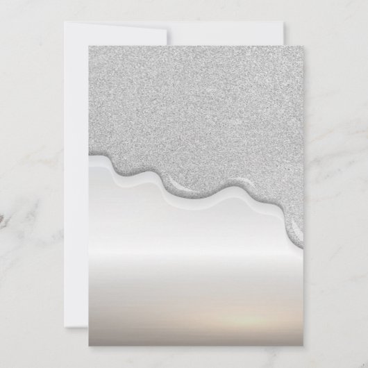 Eiffelturm, Silver Tropfens Quinceañera Einladung (Rückseite)