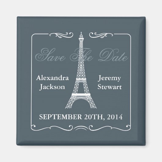 Eiffelturm speichert das Date Magnet (Vorne)