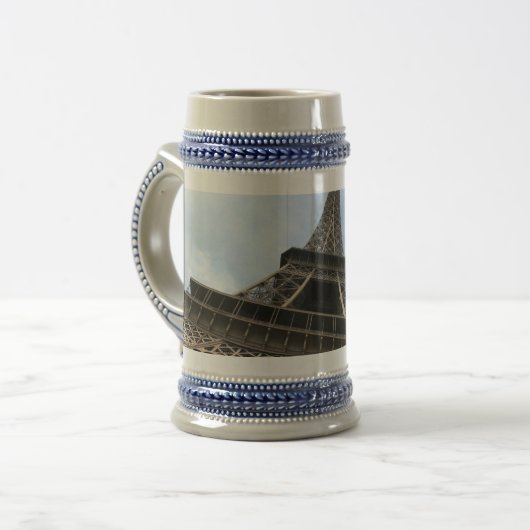 Eiffelturm Stein Bierglas (Vorderseite Links)