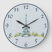 Eiffelturm-Stift und Tintenzeichnung auf Grau/Blau