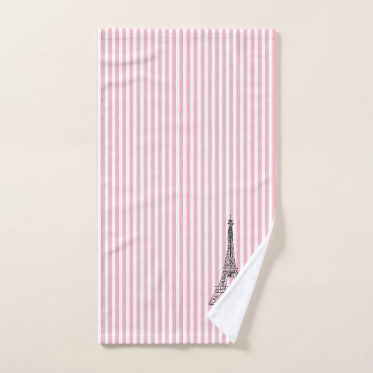 Eiffelturm Strip Badetuch Set (Handtuch)