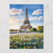 Eiffelturm Sunrise in Paris Postkarte (Vorderseite)