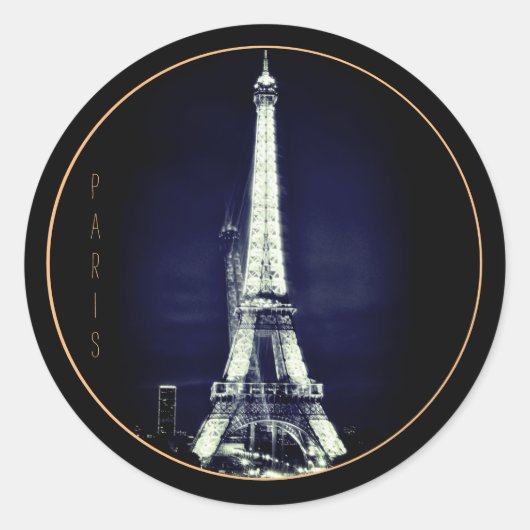 Eiffelturm & Surreal Paris Art/Liebe Frankreich BL Runder Aufkleber (Vorderseite)