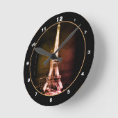Eiffelturm & Surreal Paris Art/Liebe Frankreich BV Runde Wanduhr (Winkel)