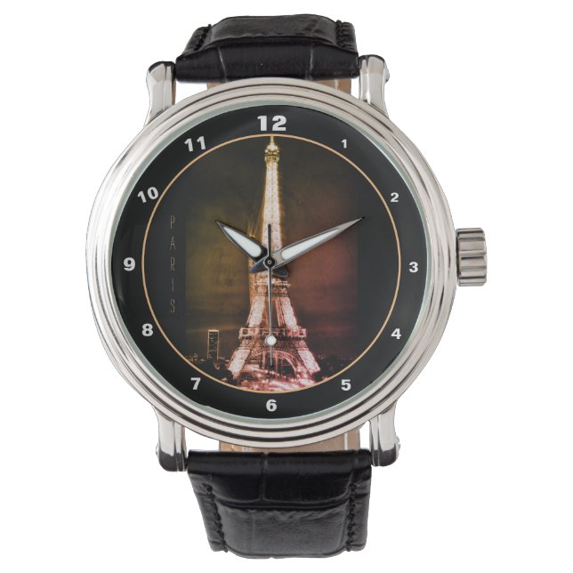 Eiffelturm & Surreal Paris Art/Liebe Frankreich VB Armbanduhr (Vorderseite)