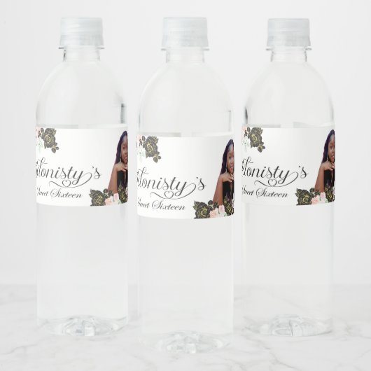 Eiffelturm Sweet 16 Wasserflaschen Etiketten. Wasserflaschenetikett (Flaschen)