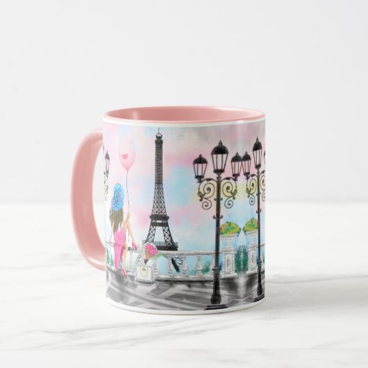 Eiffelturm Tasse Geschenk Frau in Paris (Vorderseite Links)